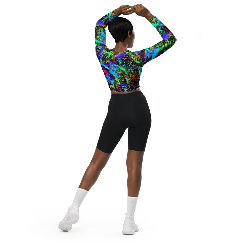 Hypercolor Collision on Long Sleeve Crop Top — Back