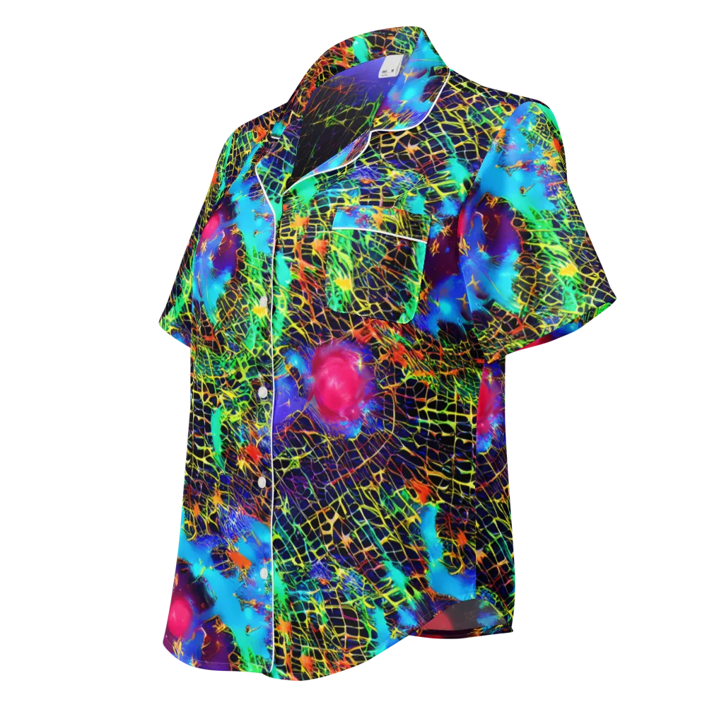Hypercolor Collision on Women's Short Sleeve Pajama Top — Left Front