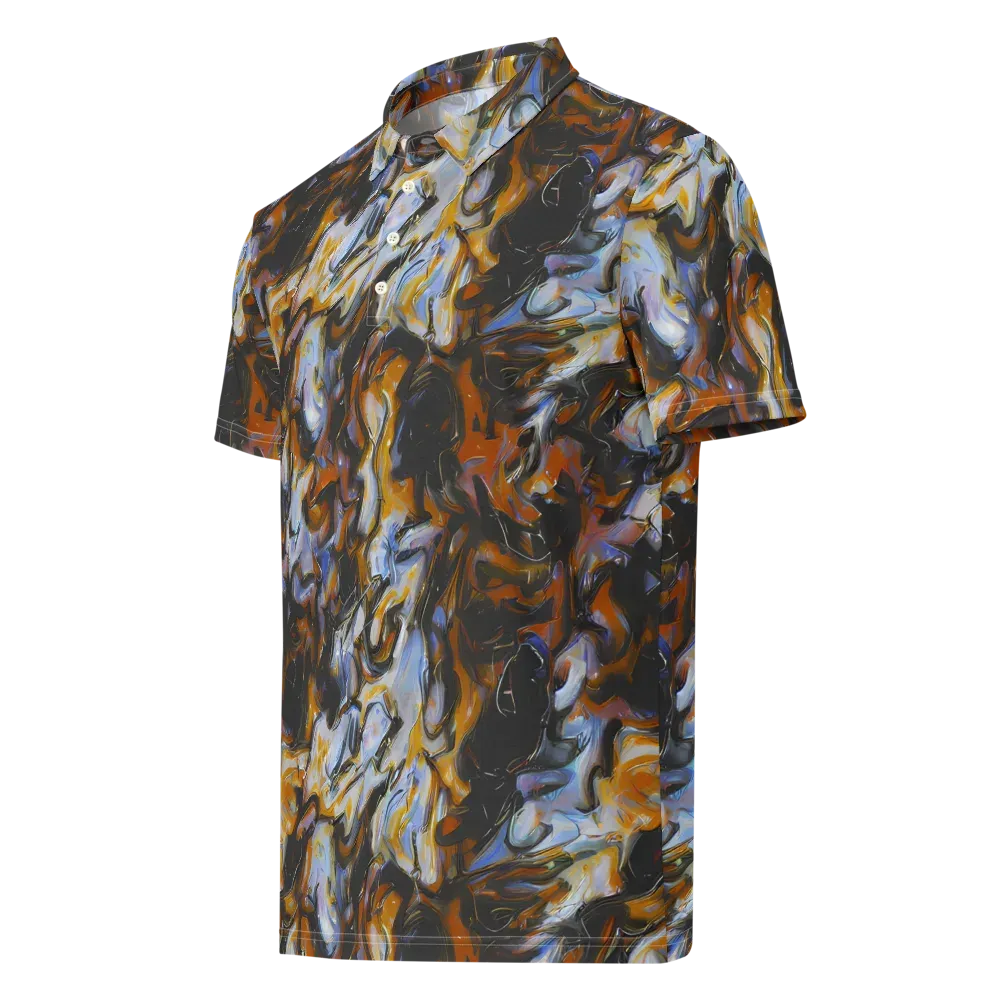 Ember Eclipse on Men's Slim Fit Polo Shirt — Left Front