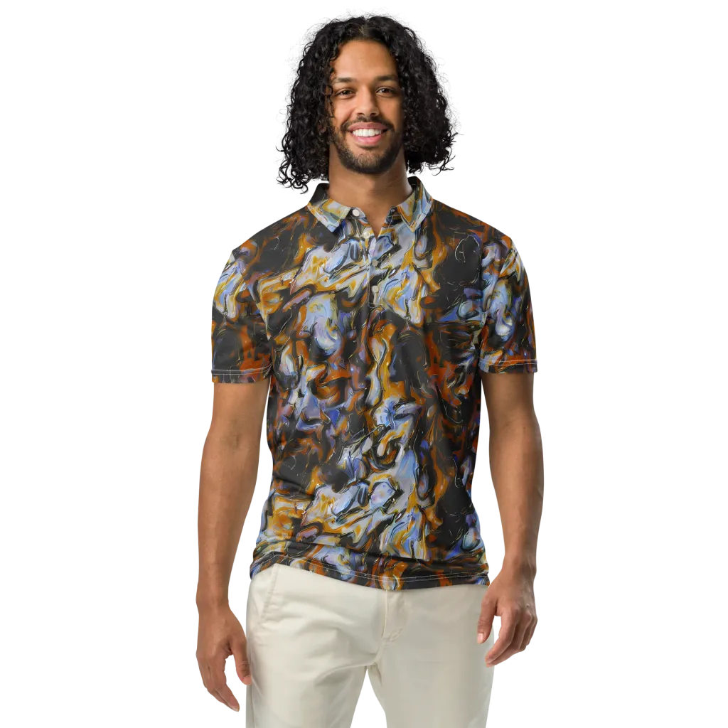 Ember Eclipse on Men's Slim Fit Polo Shirt — Front