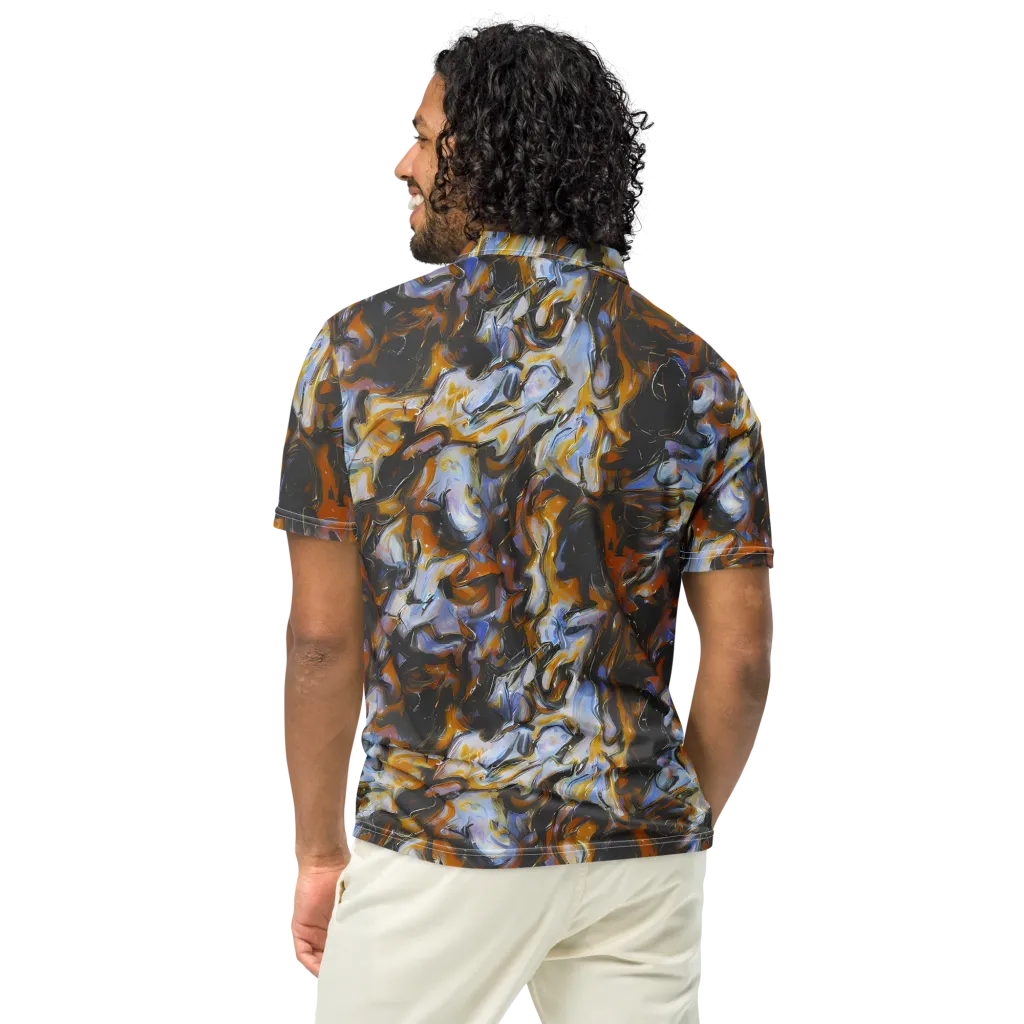 Ember Eclipse on Men's Slim Fit Polo Shirt — Back