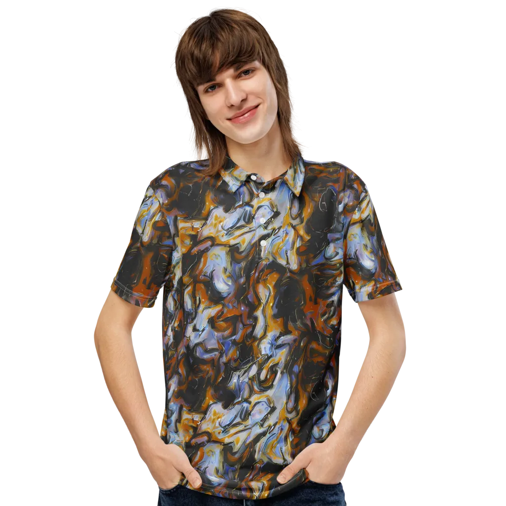 Ember Eclipse on Men's Slim Fit Polo Shirt — Front