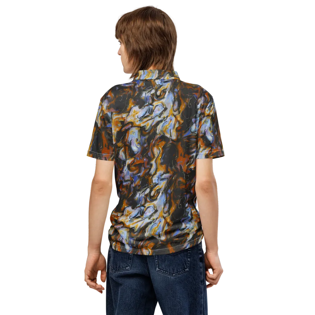 Ember Eclipse on Men's Slim Fit Polo Shirt — Back