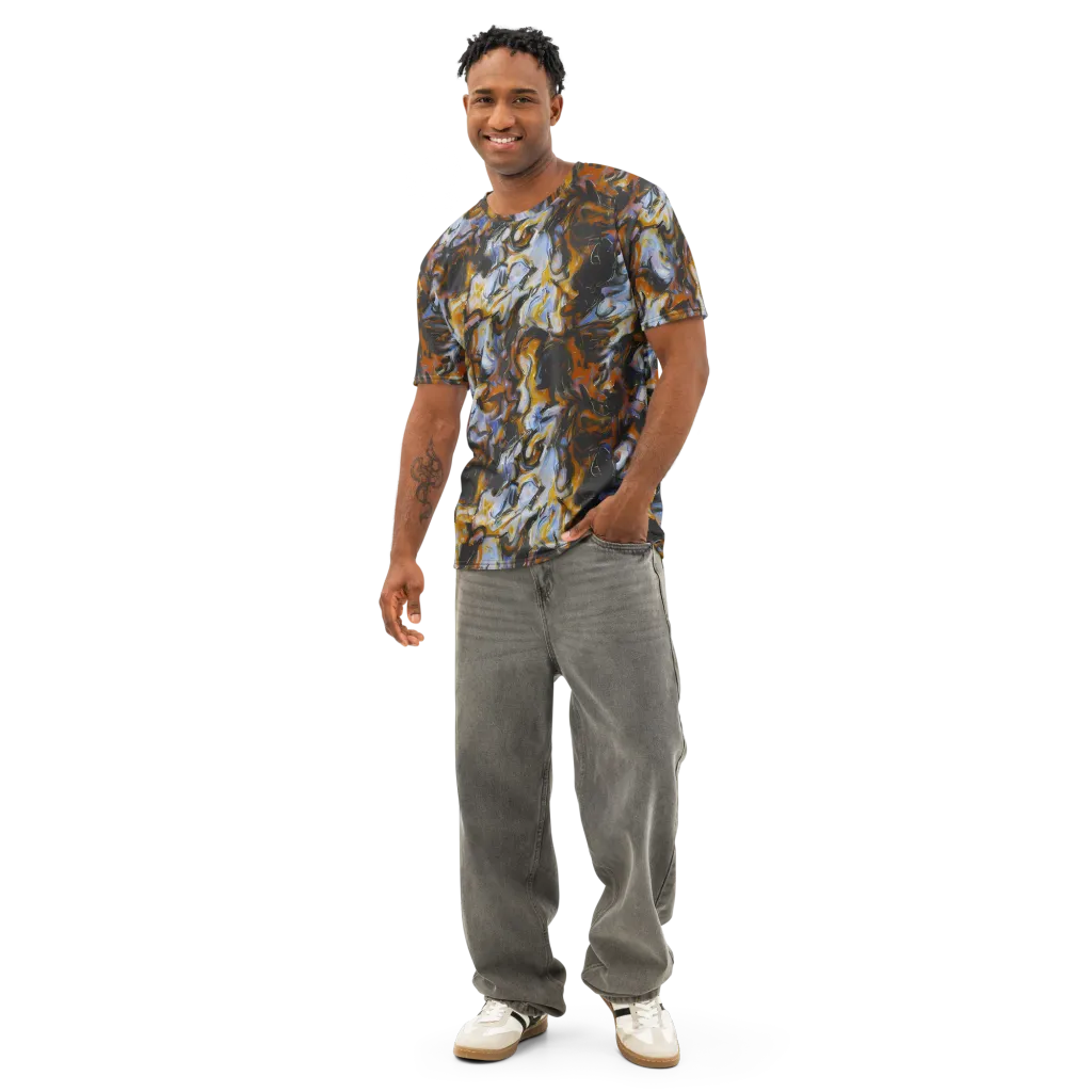 Ember Eclipse on Men's Cotton Crew Neck T-Shirt — Front