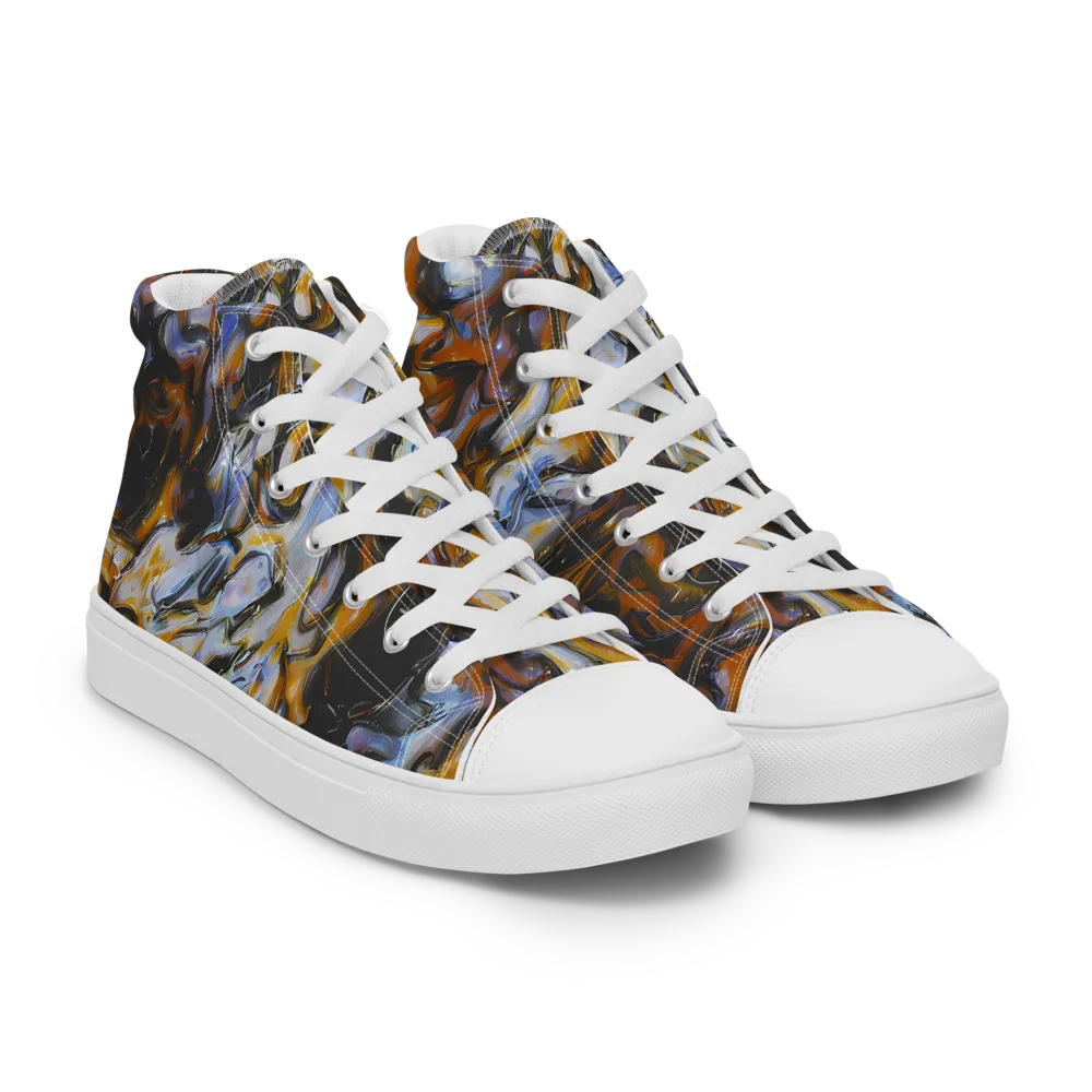 Ember Eclipse on Men's High Top Canvas Shoes — Right Front