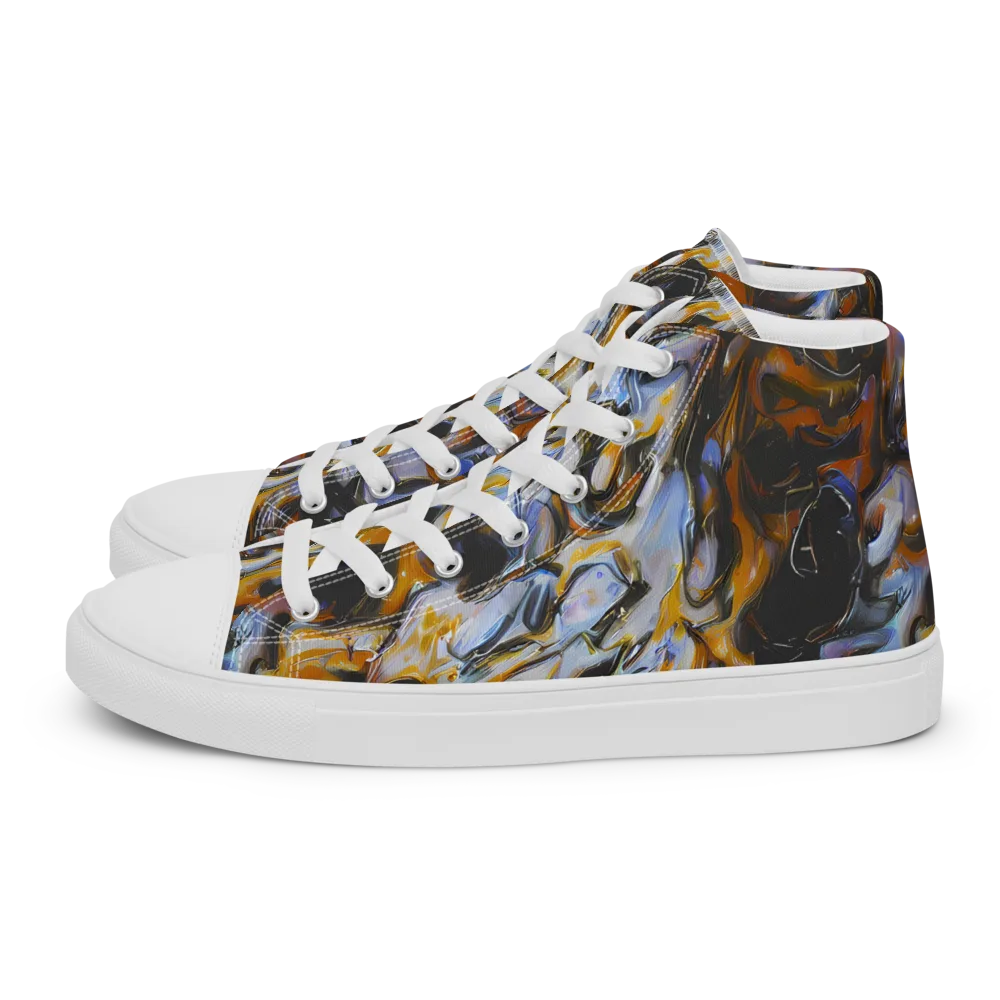 Ember Eclipse on Men's High Top Canvas Shoes — Left