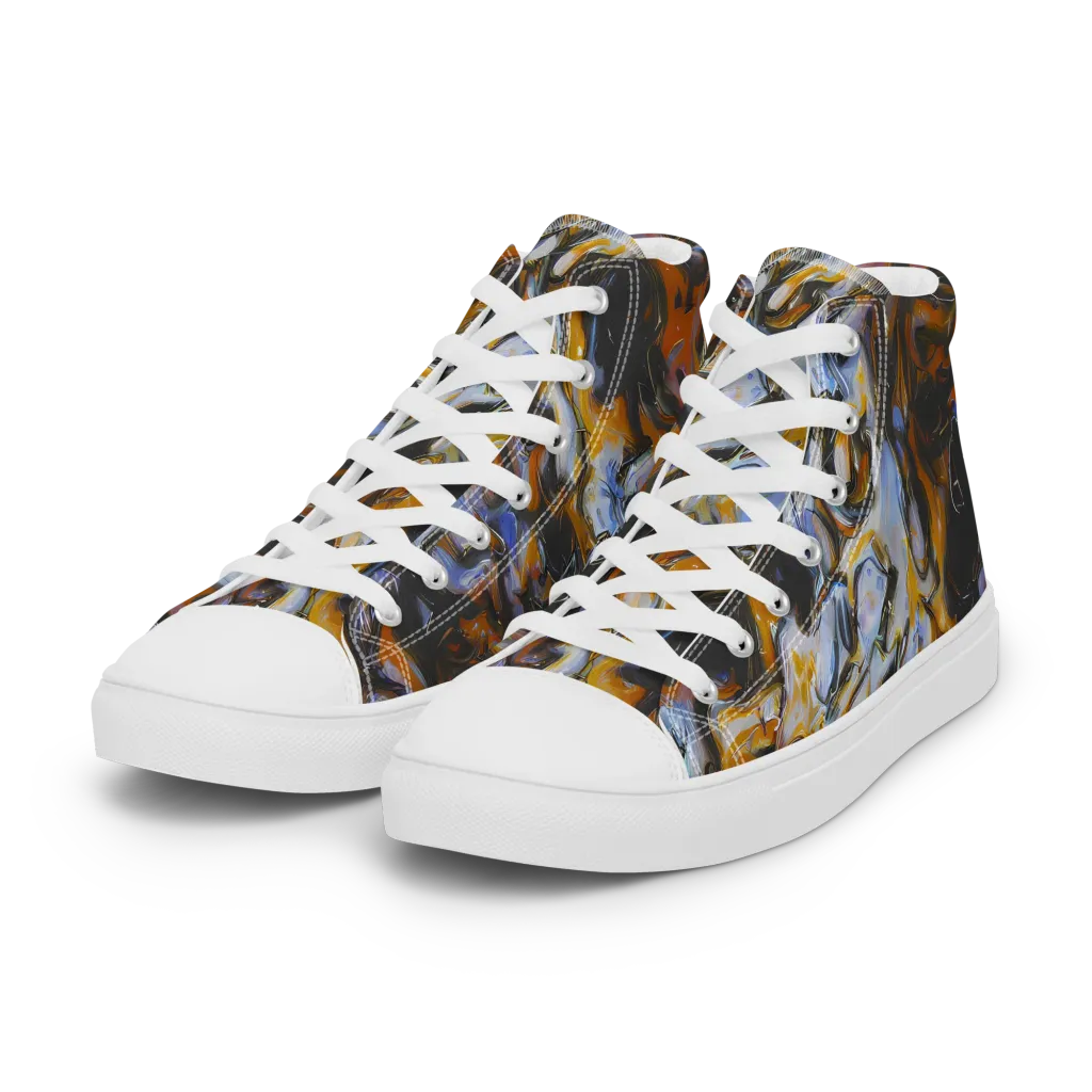 Ember Eclipse on Women's High Top Canvas Shoes — Left Front