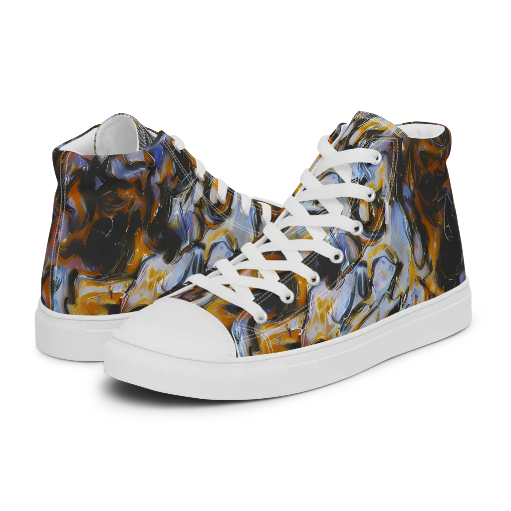 Ember Eclipse on Women's High Top Canvas Shoes — Left