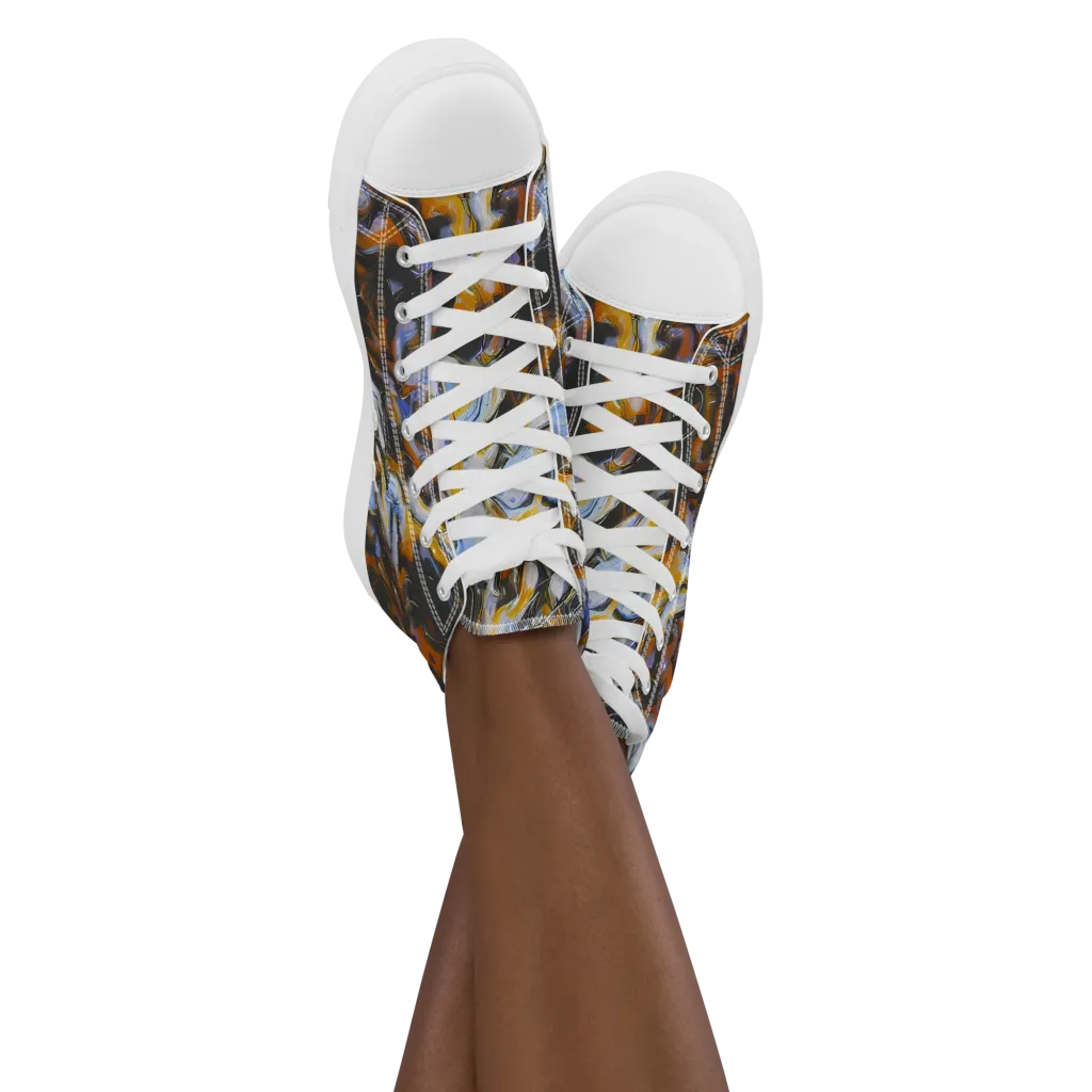 Ember Eclipse on Women's High Top Canvas Shoes — Front