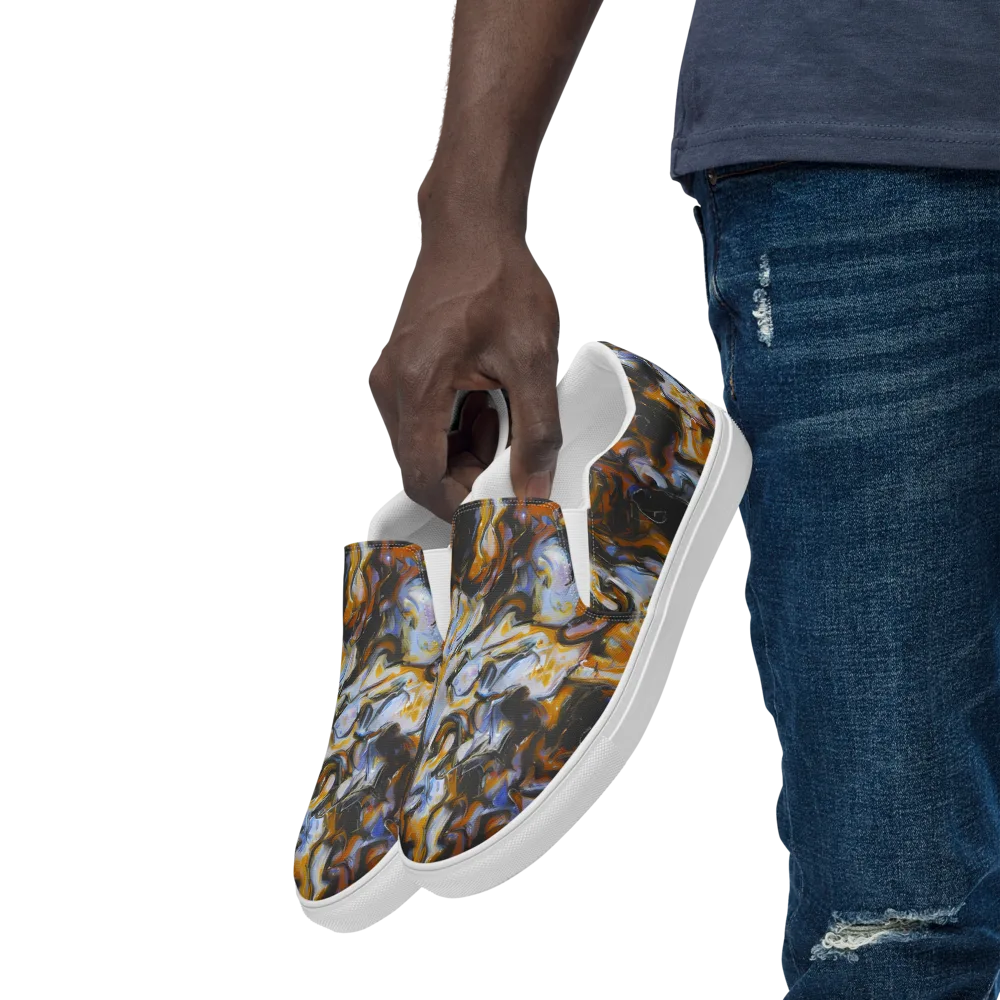 Ember Eclipse on Men's Slip-On Canvas Shoes — Left Front