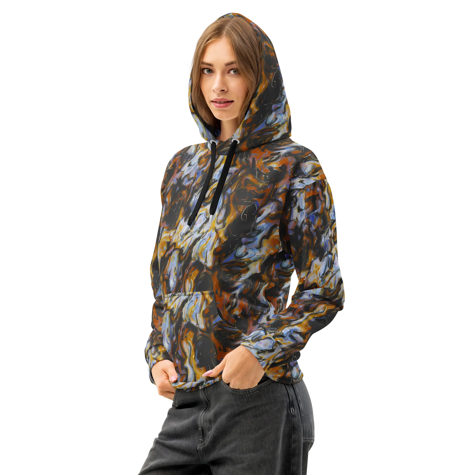 Ember Eclipse on Cotton Hoodie — Left Front