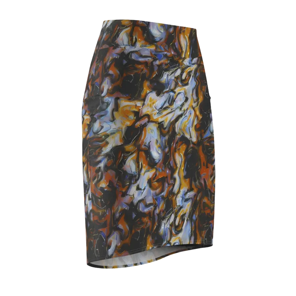 Ember Eclipse on Pencil Skirt — Front Side