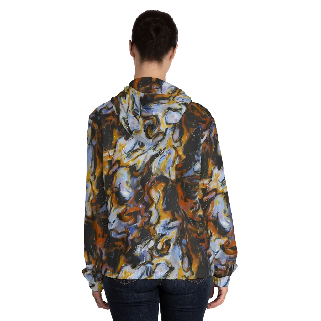 Ember Eclipse on Women's Full-Zip Hoodie — Back On Person