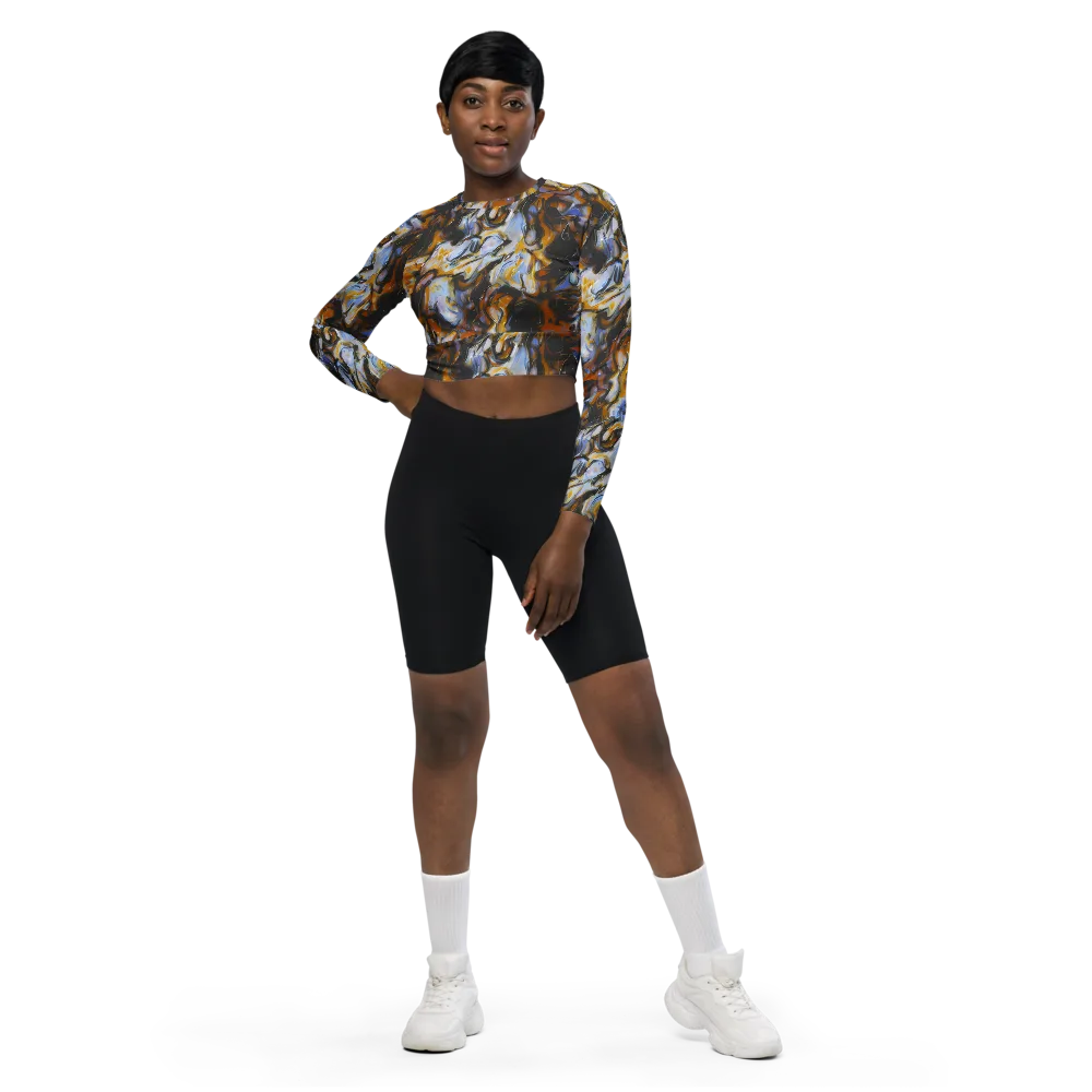 Ember Eclipse on Long Sleeve Crop Top — Front