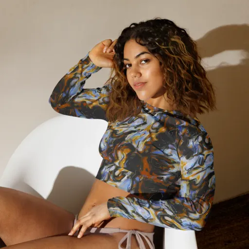 Ember Eclipse on a Long Sleeve Crop Top