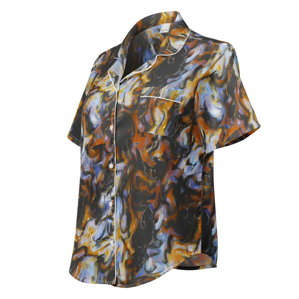 Ember Eclipse on Women's Short Sleeve Pajama Top — Left Front