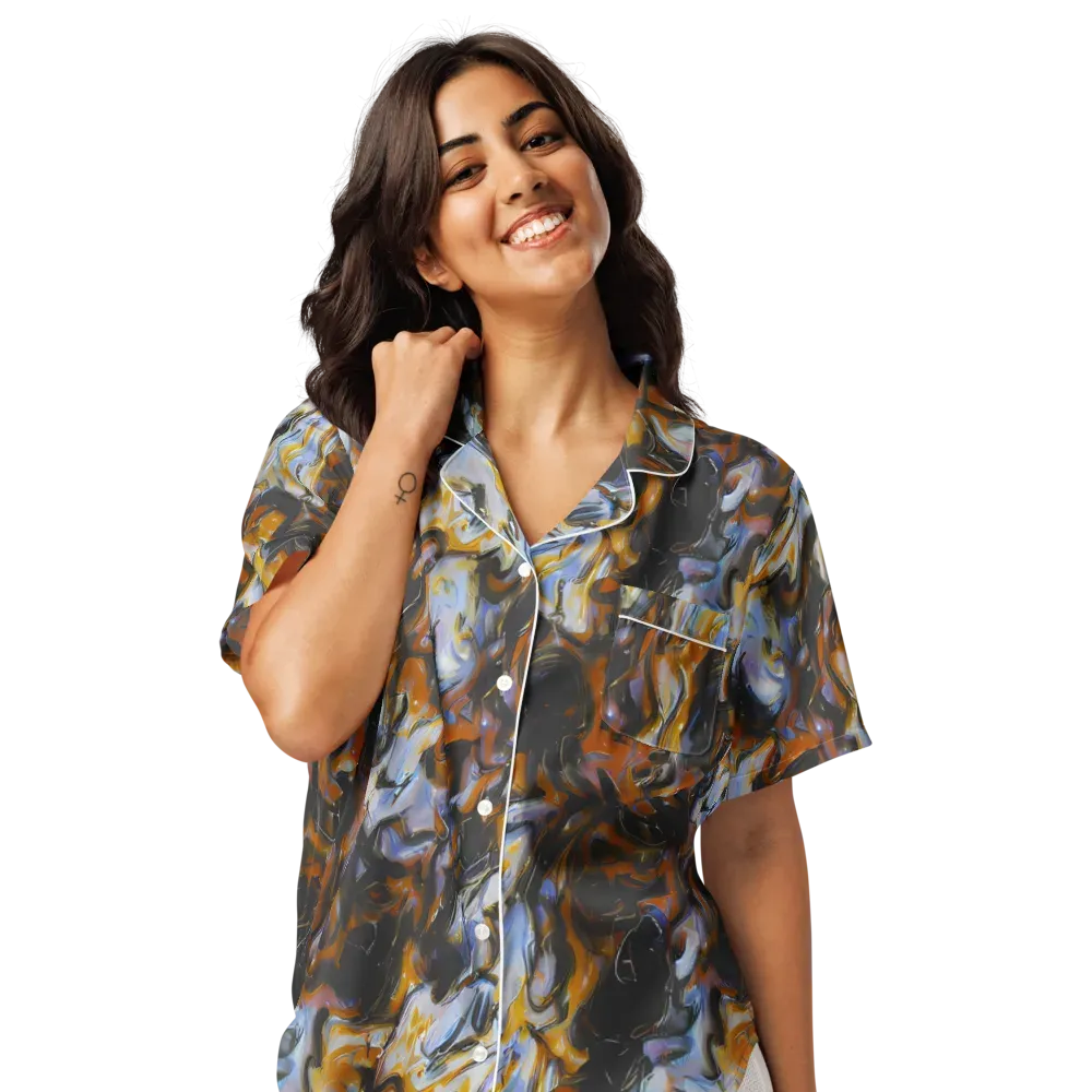 Ember Eclipse on Women's Short Sleeve Pajama Top — Front