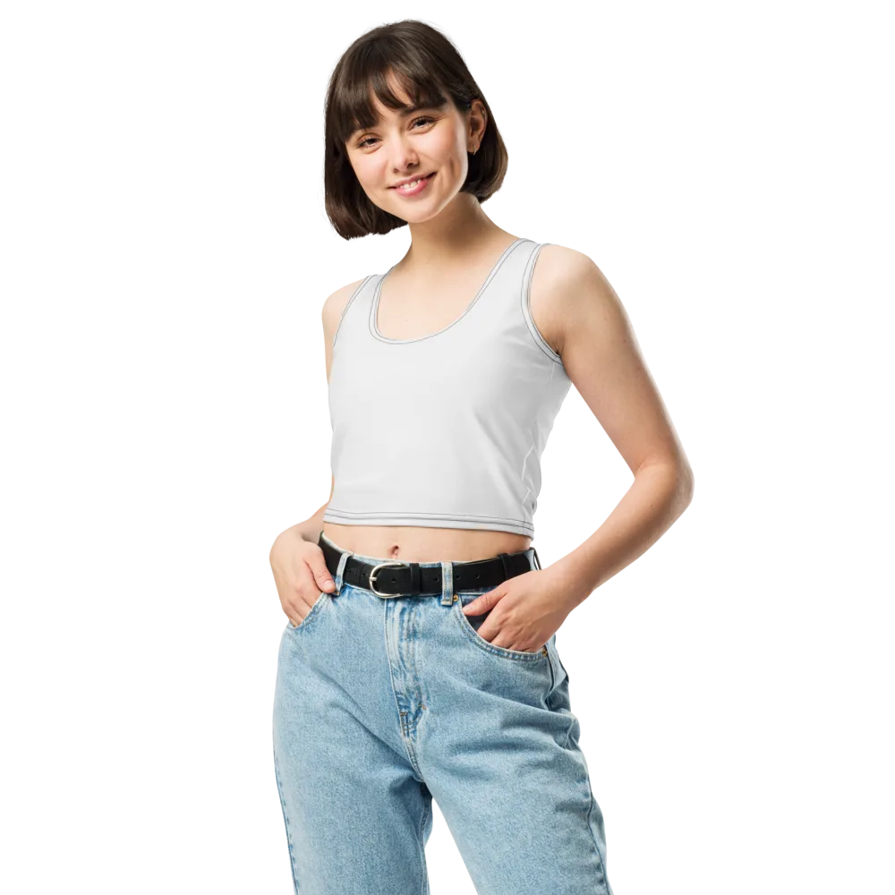 Cobalt Arabesque on Crop Top — Garment