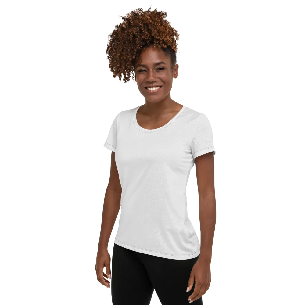 Coral Voltage on Women's Athletic T-Shirt — Garment