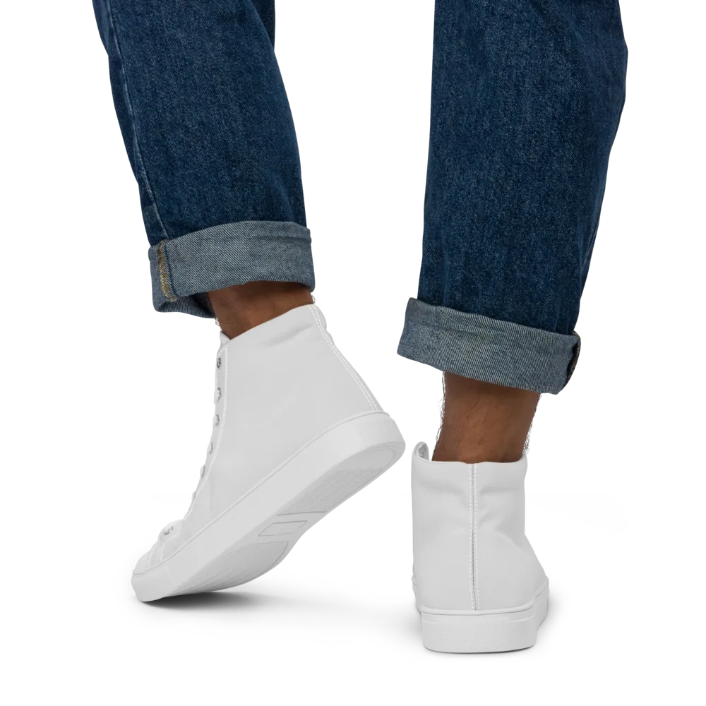 Carmine Circuit on Men's High Top Canvas Shoes — Garment