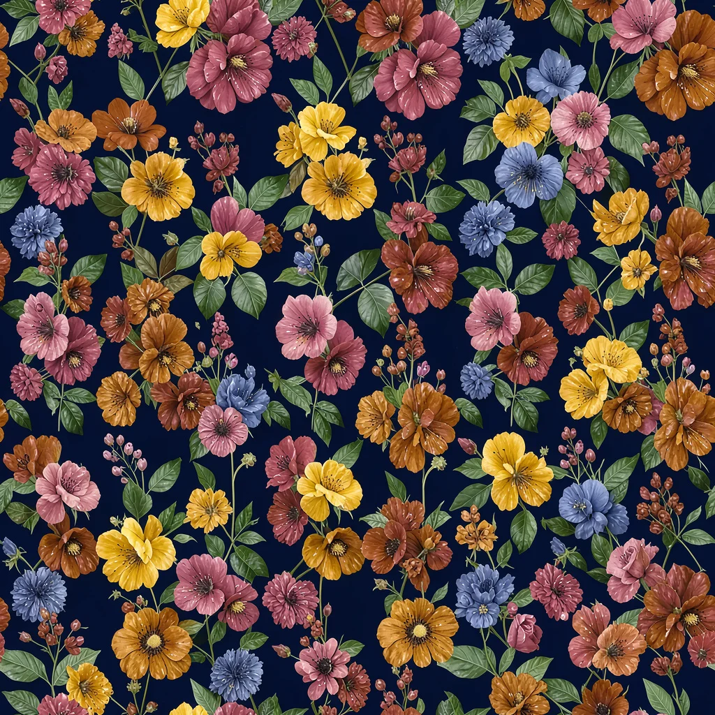 The Indigo Flower Market pattern