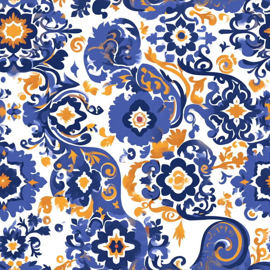 The Indigo Gilded Garden pattern