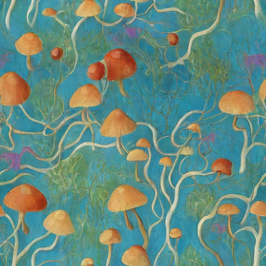 The Azure Mushroom Meadow pattern