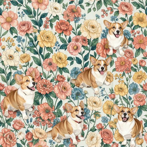 The Garden Corgi pattern