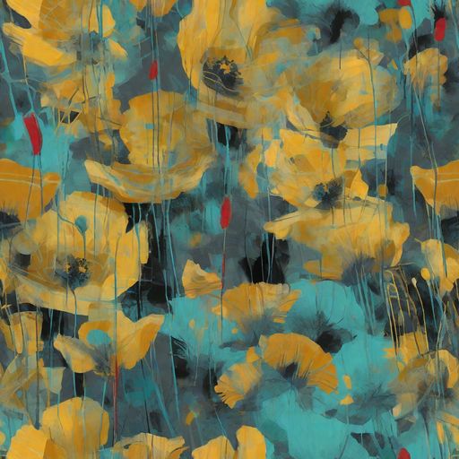 The Turquoise Poppy Drift pattern