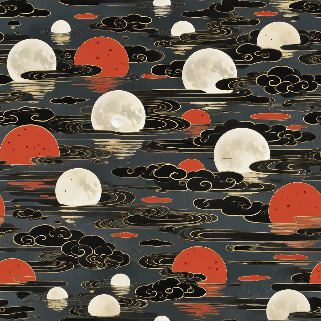 The Moonlit Koi Pond pattern