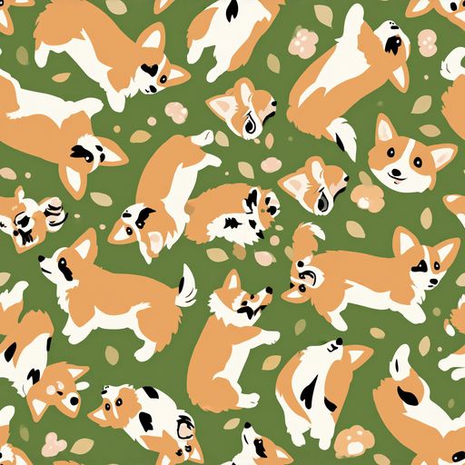 The Mossy Corgi Meadow pattern