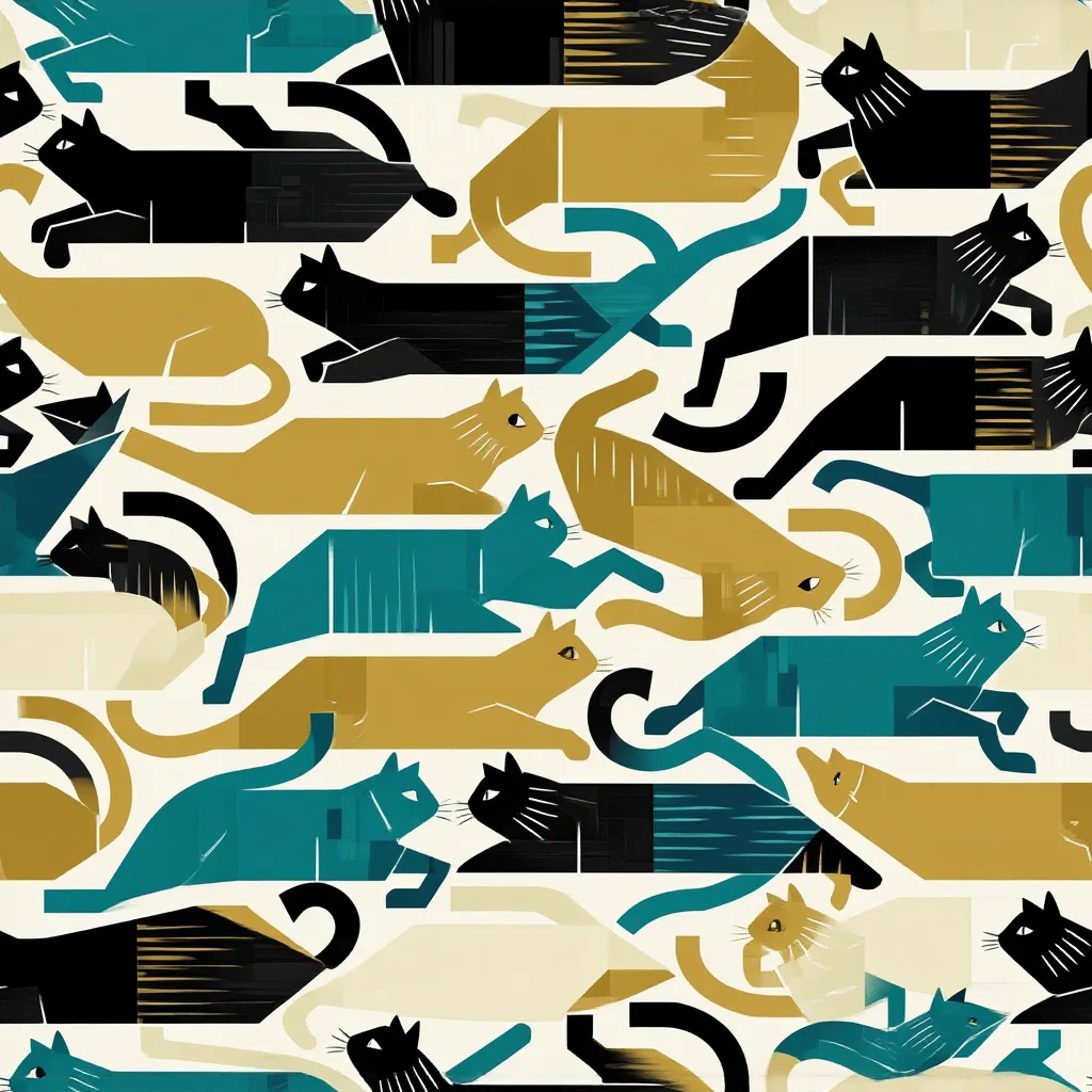 The Art Deco Alley Cats pattern