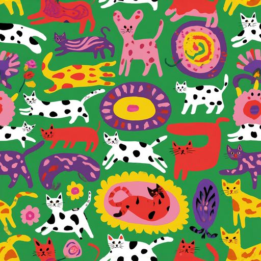 The Chromatic Cat Parade pattern