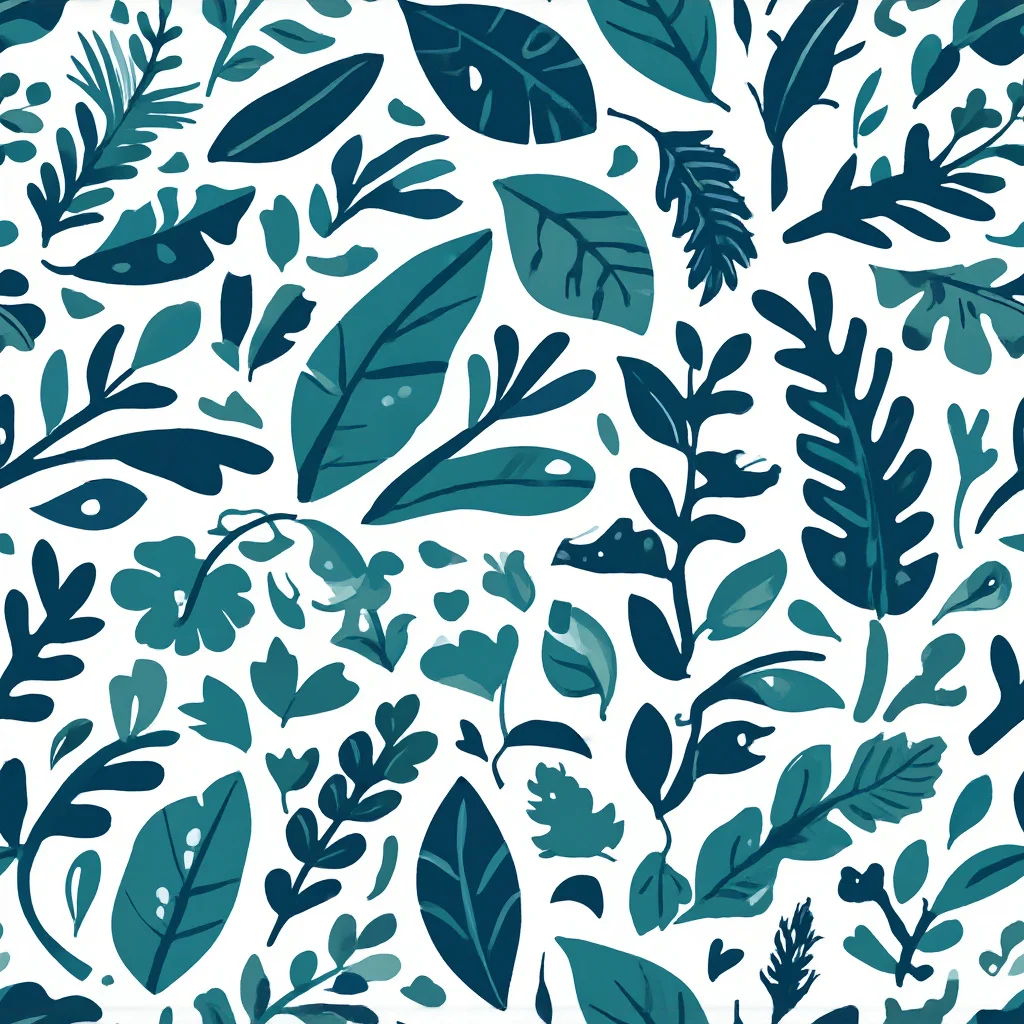 The Teal Herbarium pattern