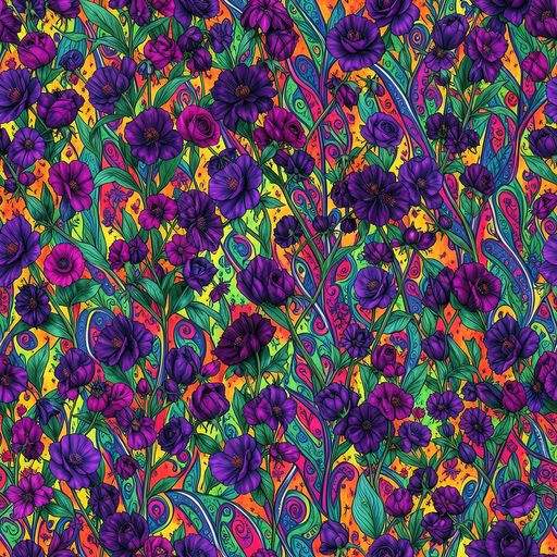 The Violet Paisley Garden pattern