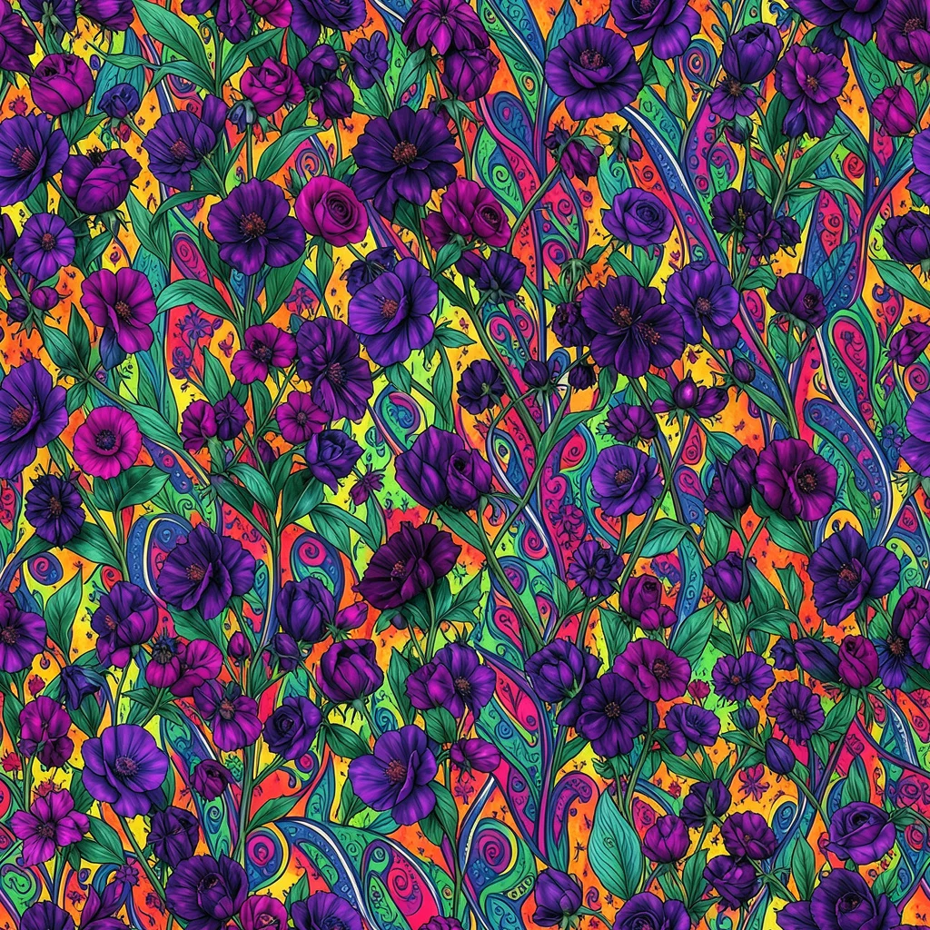 The Violet Paisley Garden pattern