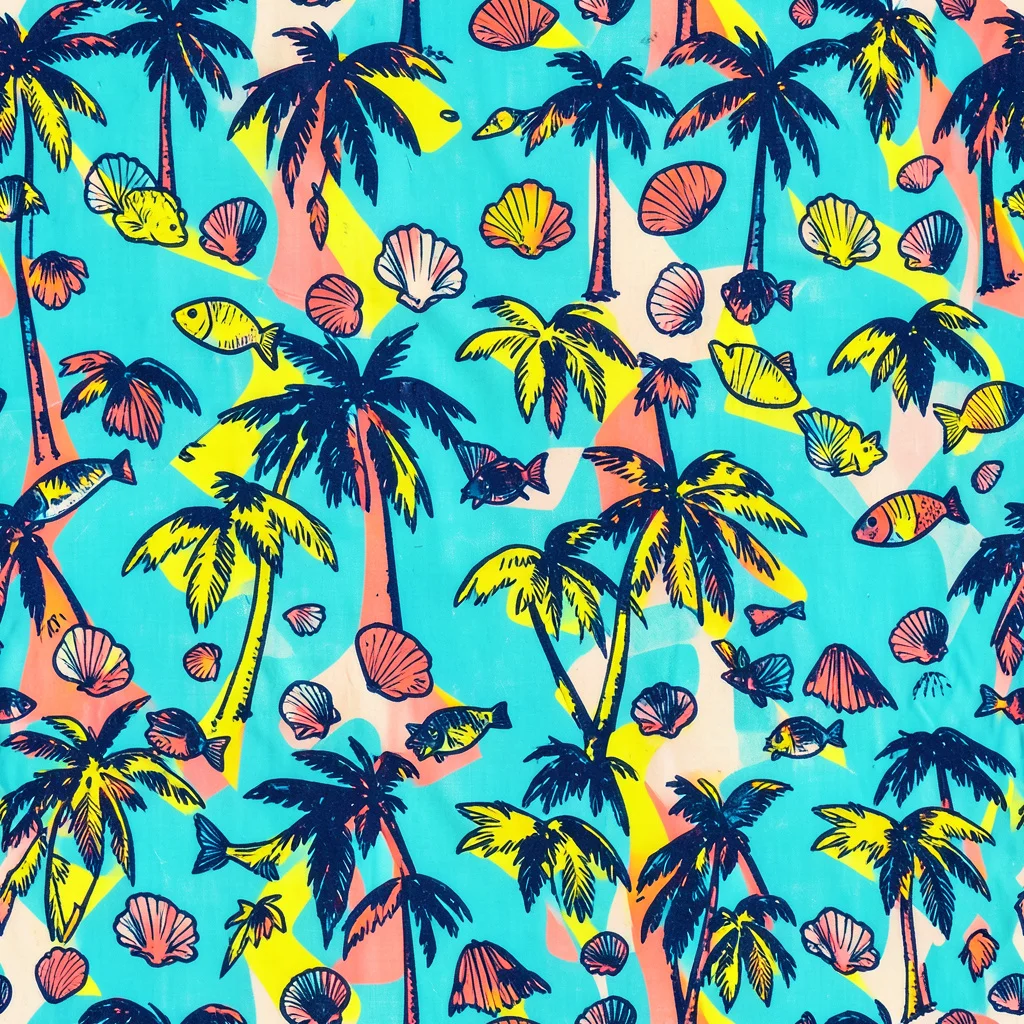 The Neon Palm Tide pattern