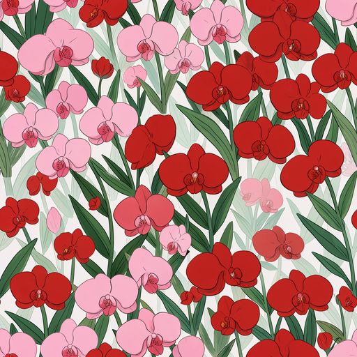 The Crimson Orchid Garden pattern