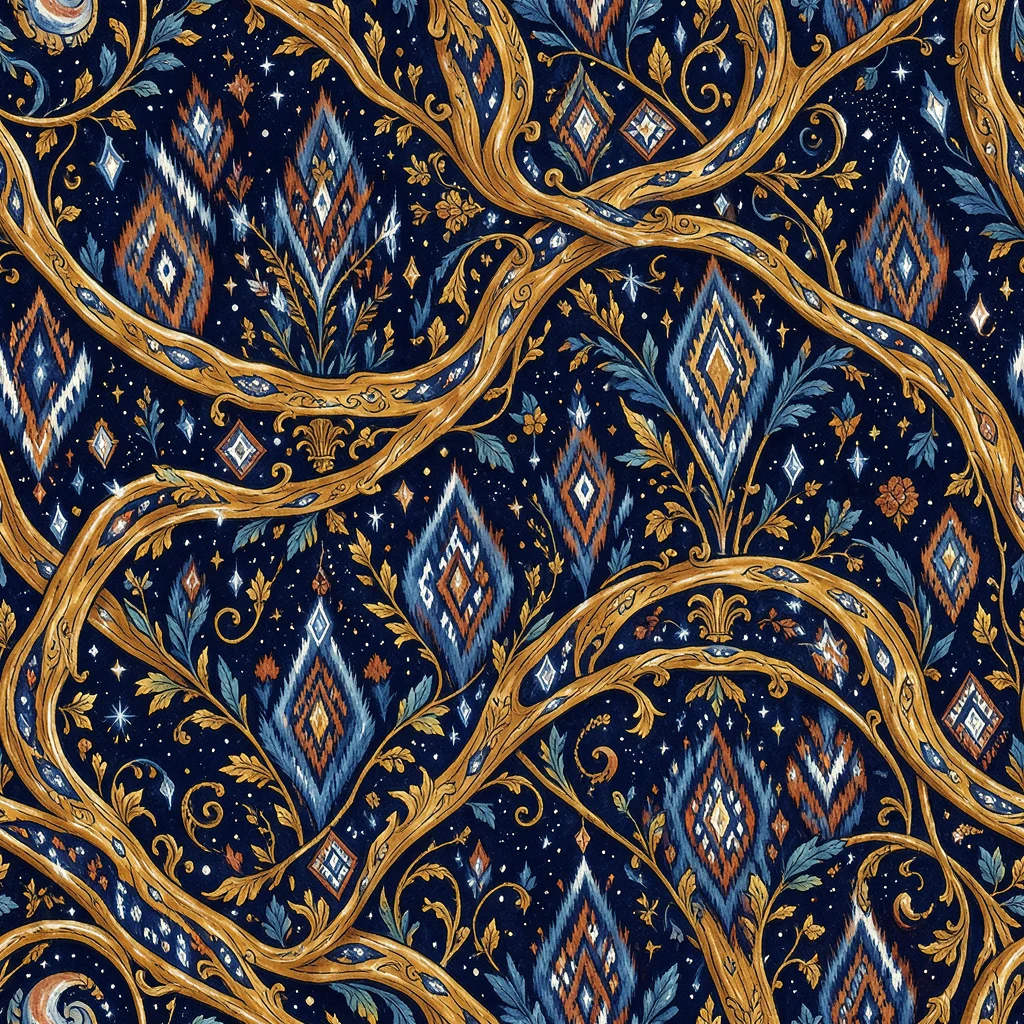 The Midnight Gilded Vine pattern