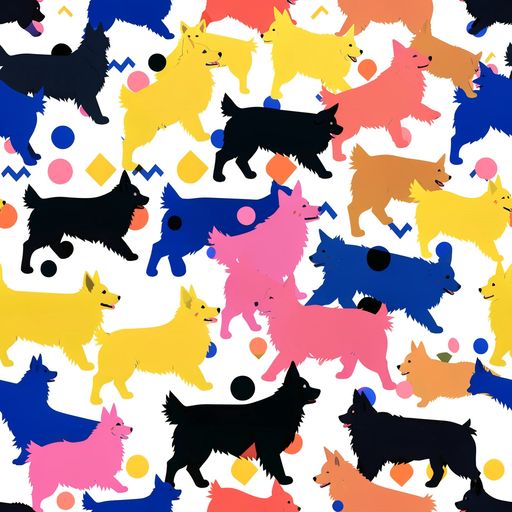 The Neon Dog Parade pattern