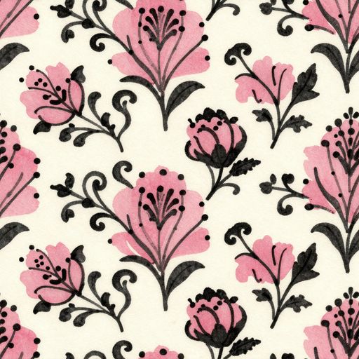 The Pink Curlicue Garden pattern