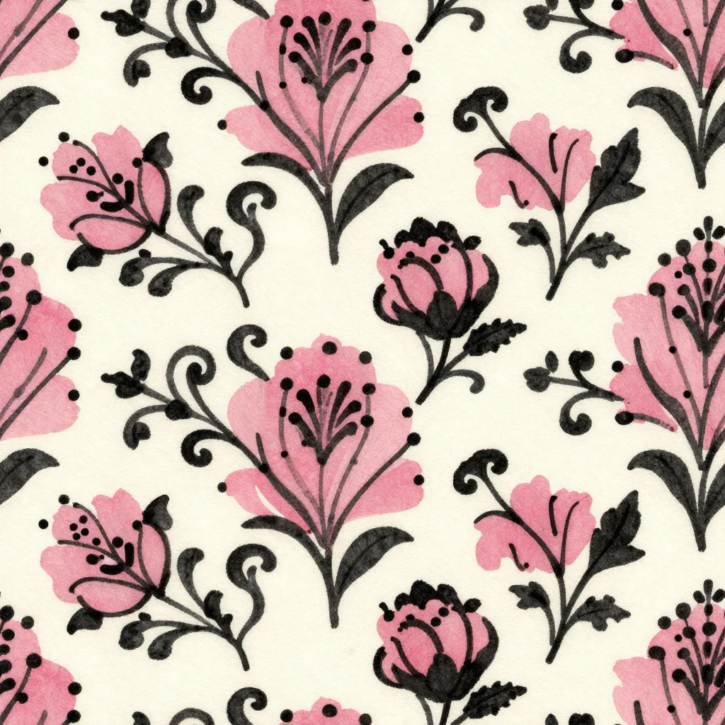 The Pink Curlicue Garden pattern