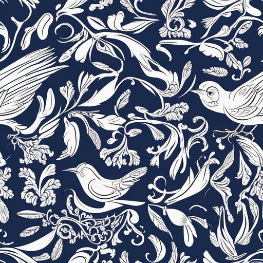 The Navy Aviary pattern