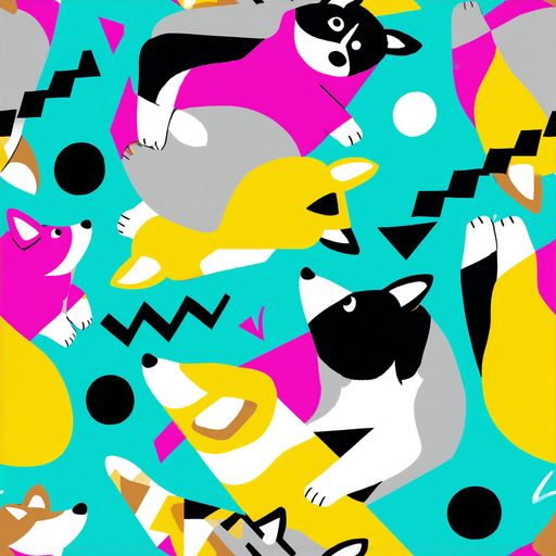 The Neon Canine Parade pattern