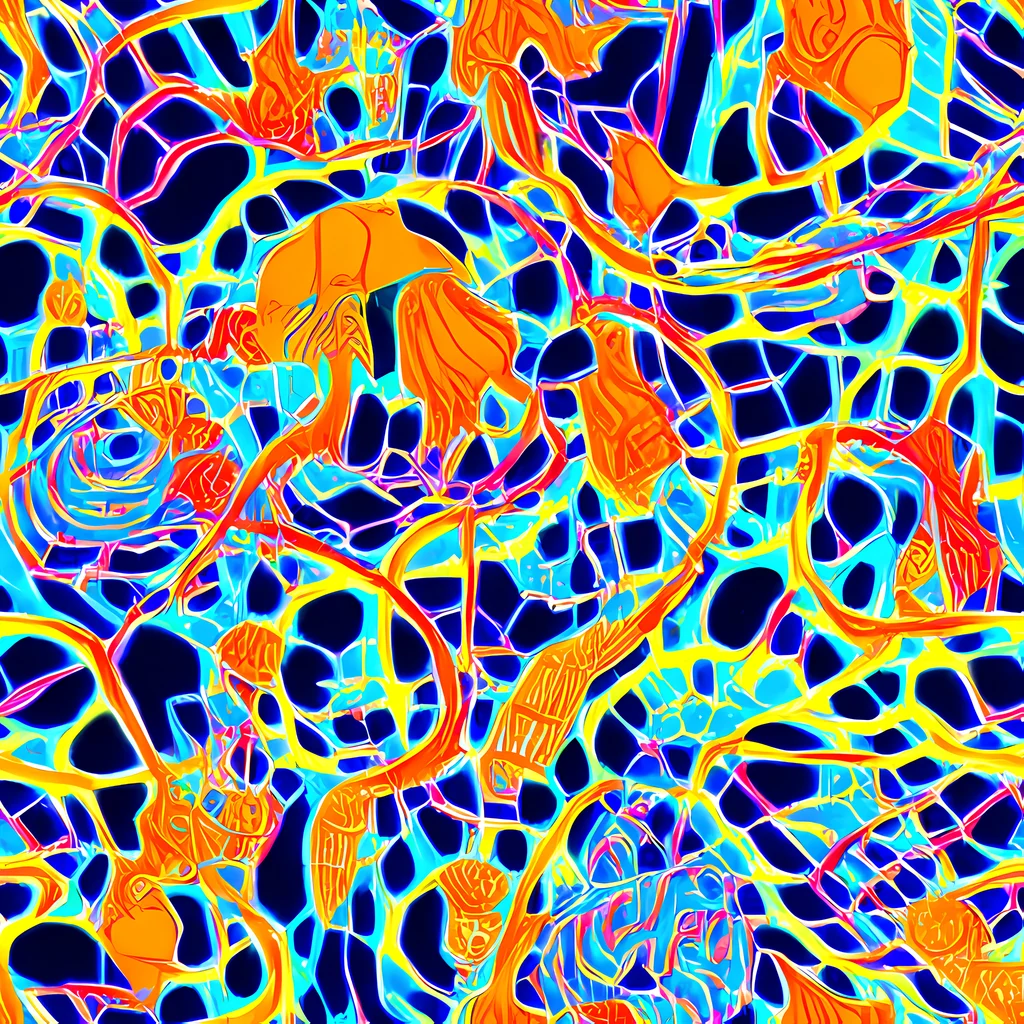 The Neon Coral Circuit pattern