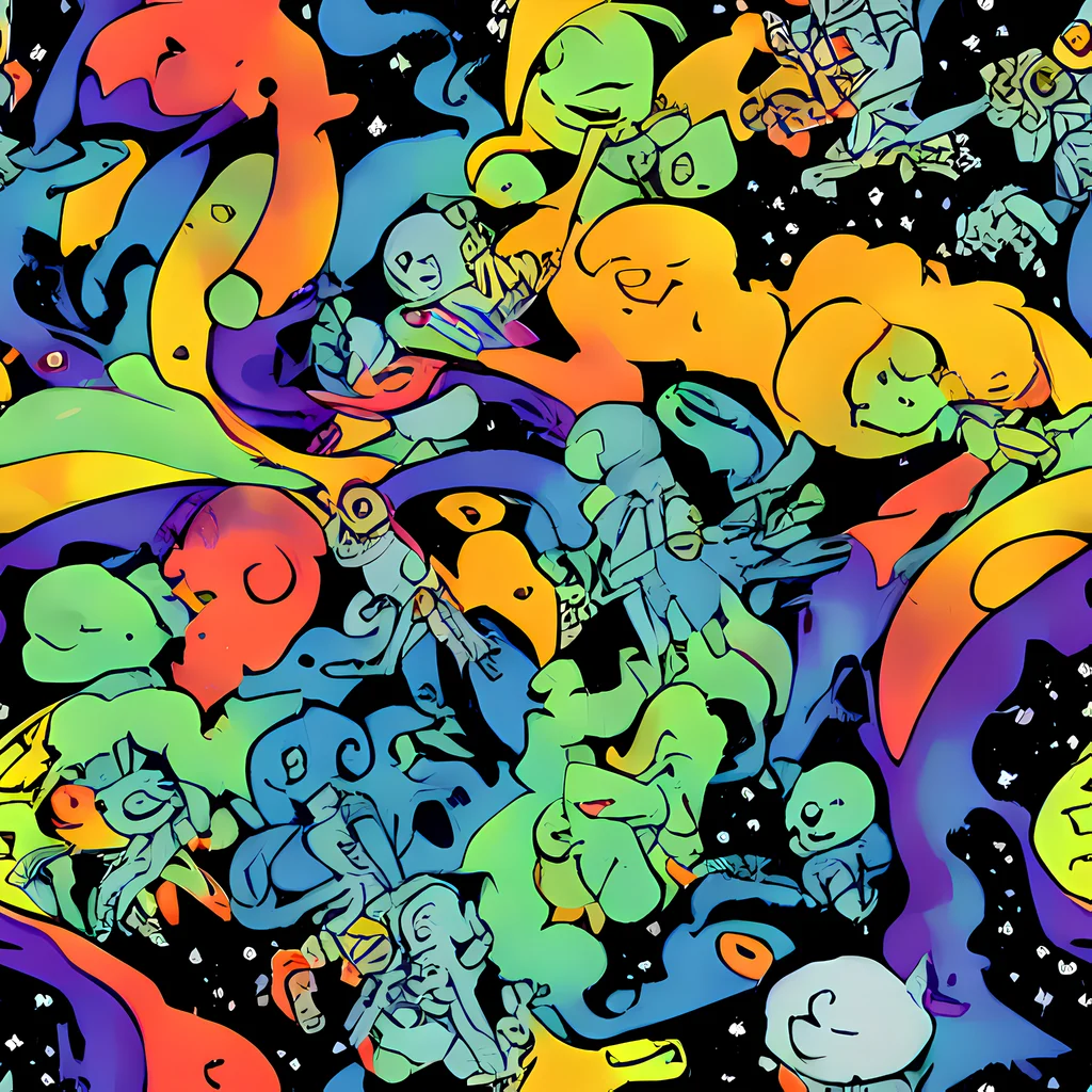 The Neon Creature Carnival pattern