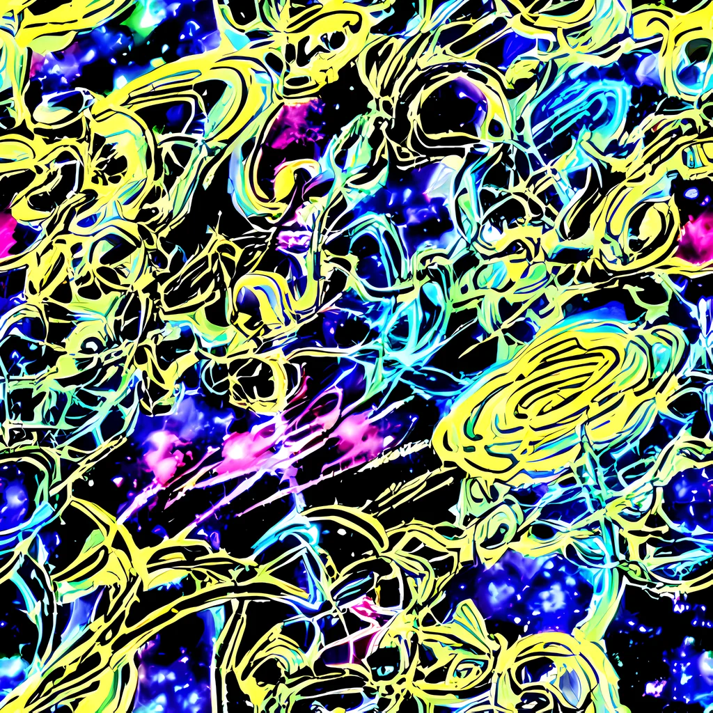 The Neon Galaxy Ribbons pattern