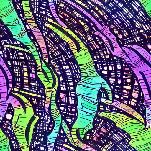 The Neon Jungle Grid pattern