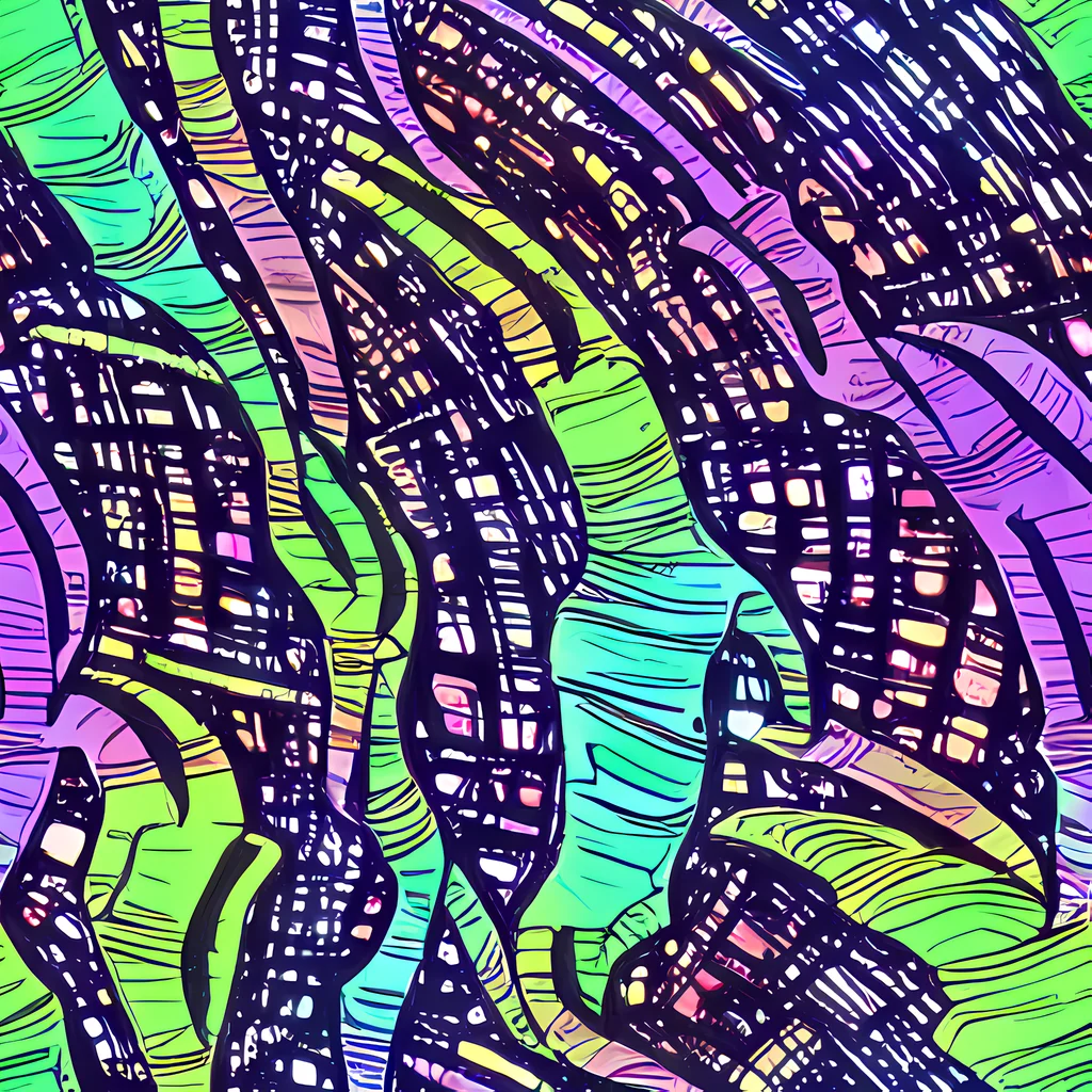 The Neon Jungle Grid pattern