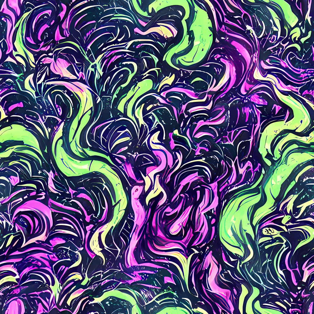 The Neon Marbled Bloom pattern